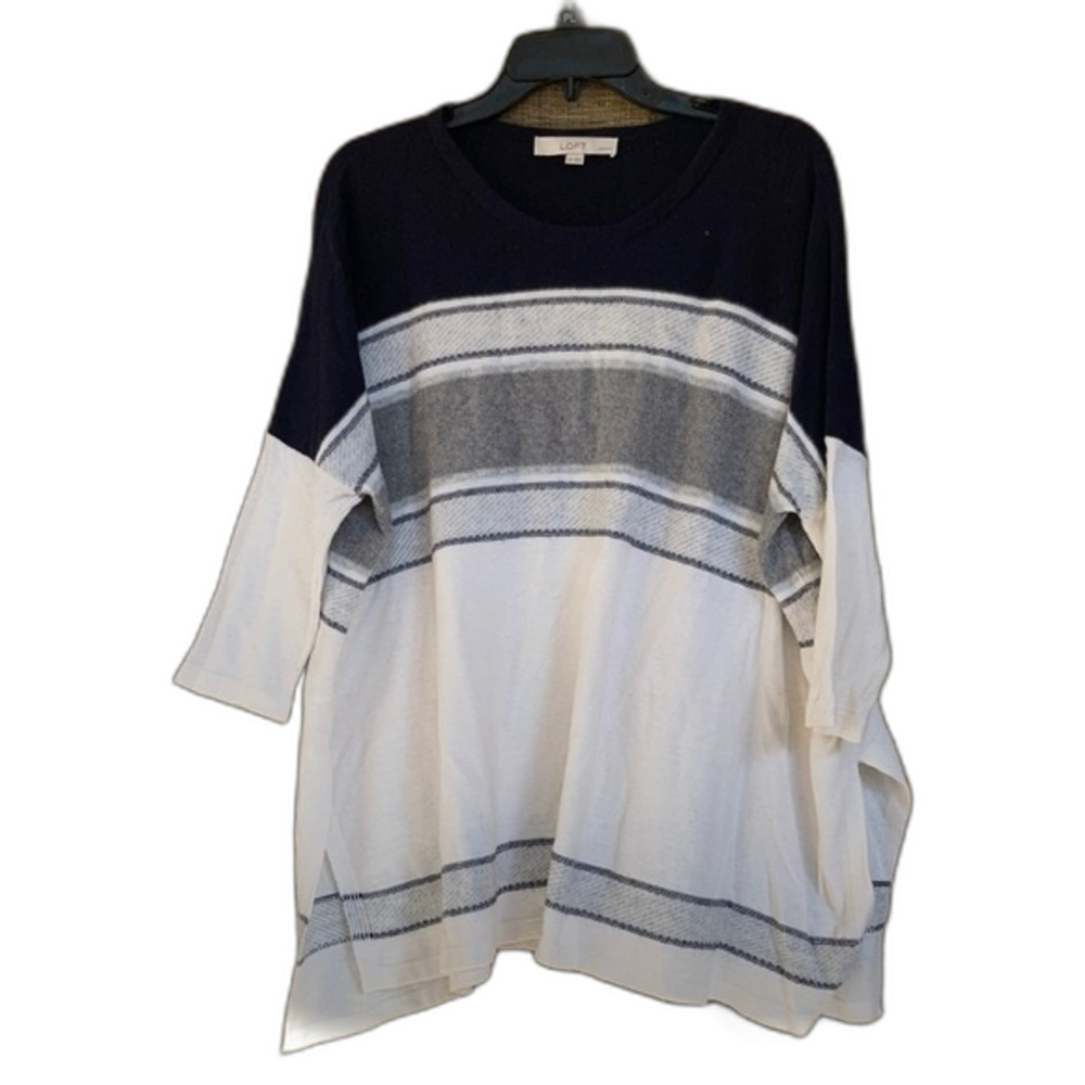 LOFT petites boxy wool cotton sweater